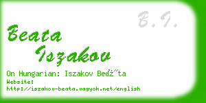 beata iszakov business card